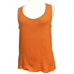 Lauren Ralph Lauren Orange Mini Rib Pullover Sleeveless Tank Top Sz 1X Cotton